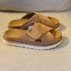 UGG Brown Cross-Strap Slides